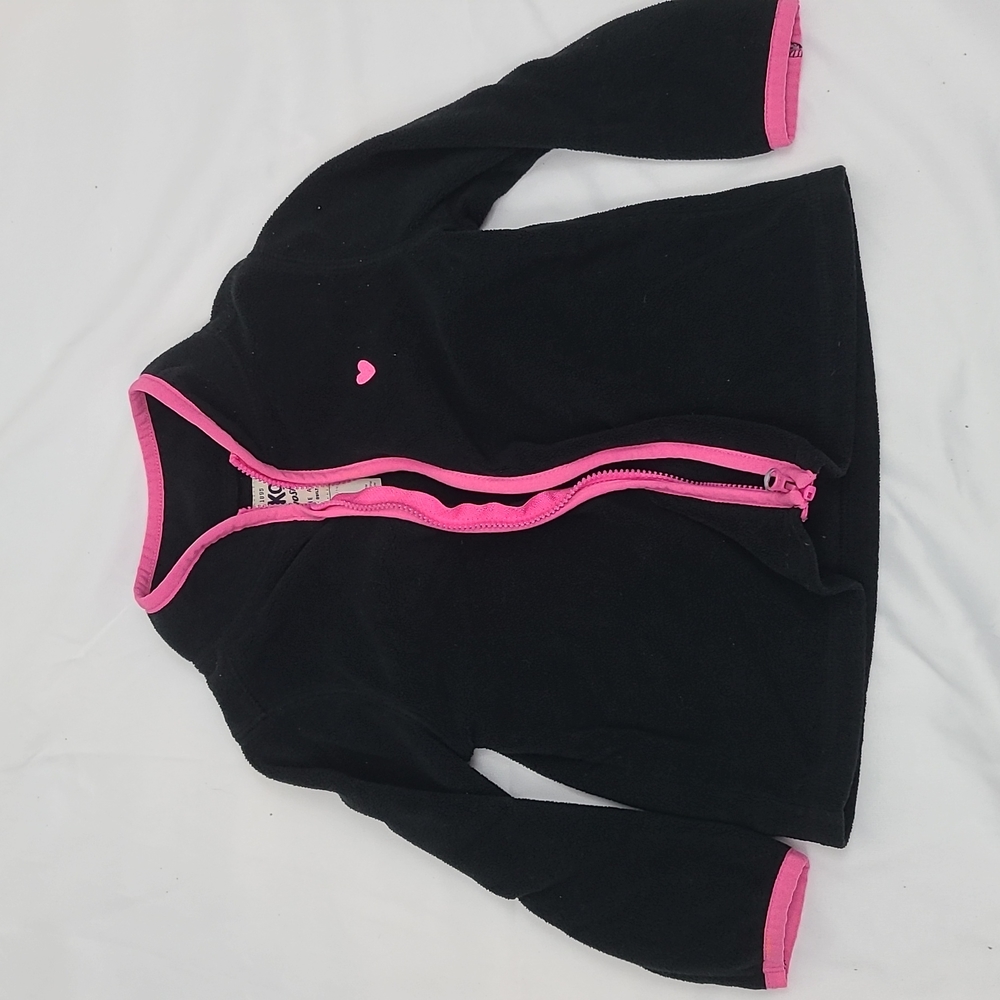 2T | OshKosh | Heart Zip-up | Black, Pink